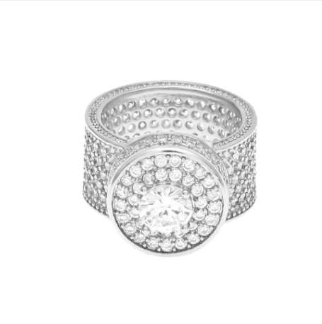 Mens Hip Hop Jewelry Bling Bling Gold Silver Plating Zircon Rings Copper Hiphop Big Rings Accessories