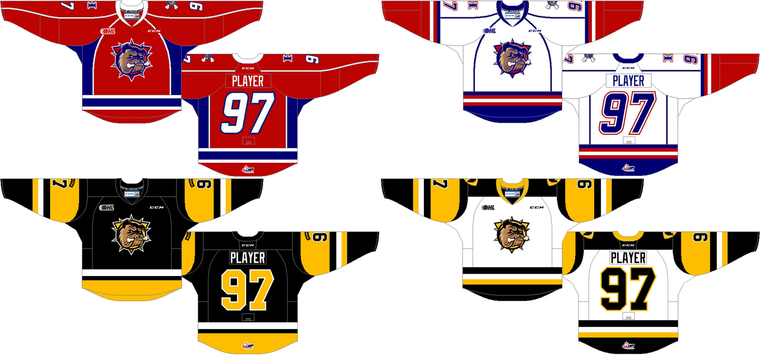 Customized 2016 17-Pres OHL Mens Womens Kids White Red Black Stiched Hamilton Bulldogs Logos 2015 16 Ontario Hockey League Jersey, As photo
Customized 2016 17-Pres OHL Mens Womens Kids White Red Black Stiched Hamilton Bulldogs Logos 2015 16 Ontario Hockey League Jersey, As photo