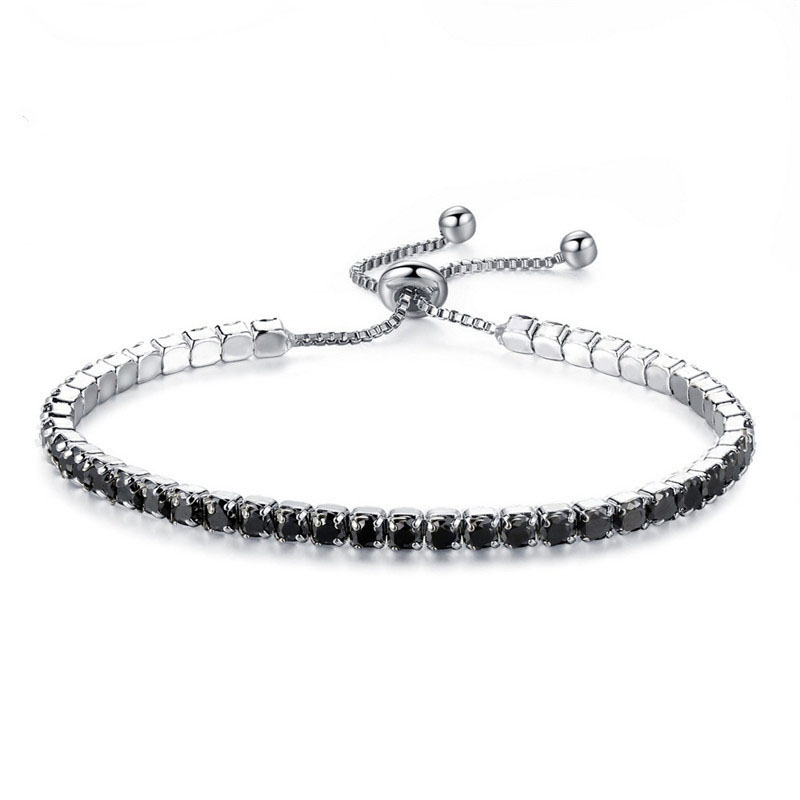 Silver Plated Bracelets Full Diamond Crystal Chain Rhinestone Bangle Bracelet Women Female Gift BR002