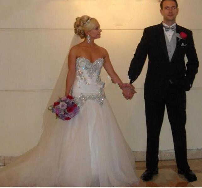 classic pnina tornai mermaid dresses sweetheart bridal gowns bg tulle beaded lace up back sweep train wedding dress