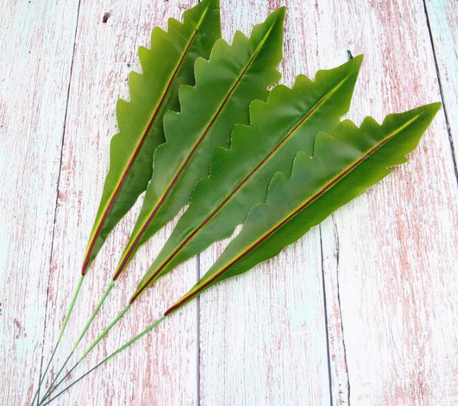 Artificial Plant Large Artificial Fake Monstera Palm Tree Leaves Green Plastic Leaf for Wedding DIY Table Decoration