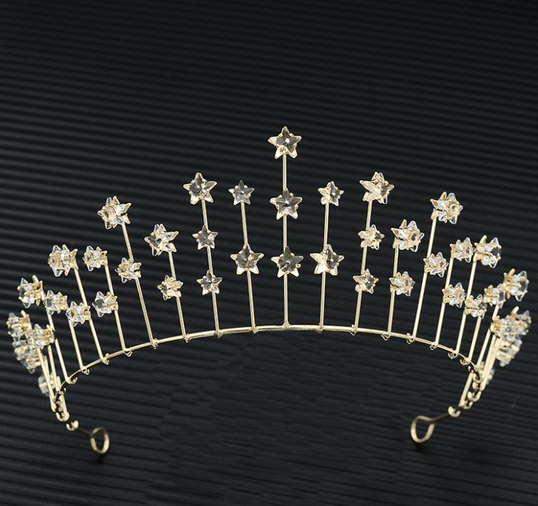 2018 new bride wedding Star crown semicircular hair accessories wedding dress accessories photo studio hair accessories