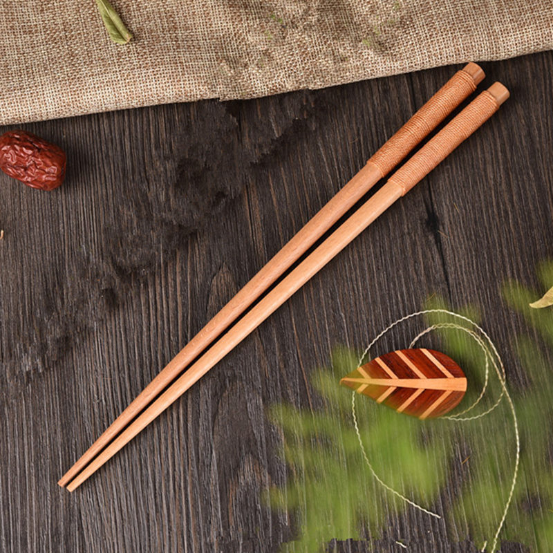 Handmade Japanese Natural Chestnut Wood Chopsticks Set Value Gift Sushi Chinese Tie line