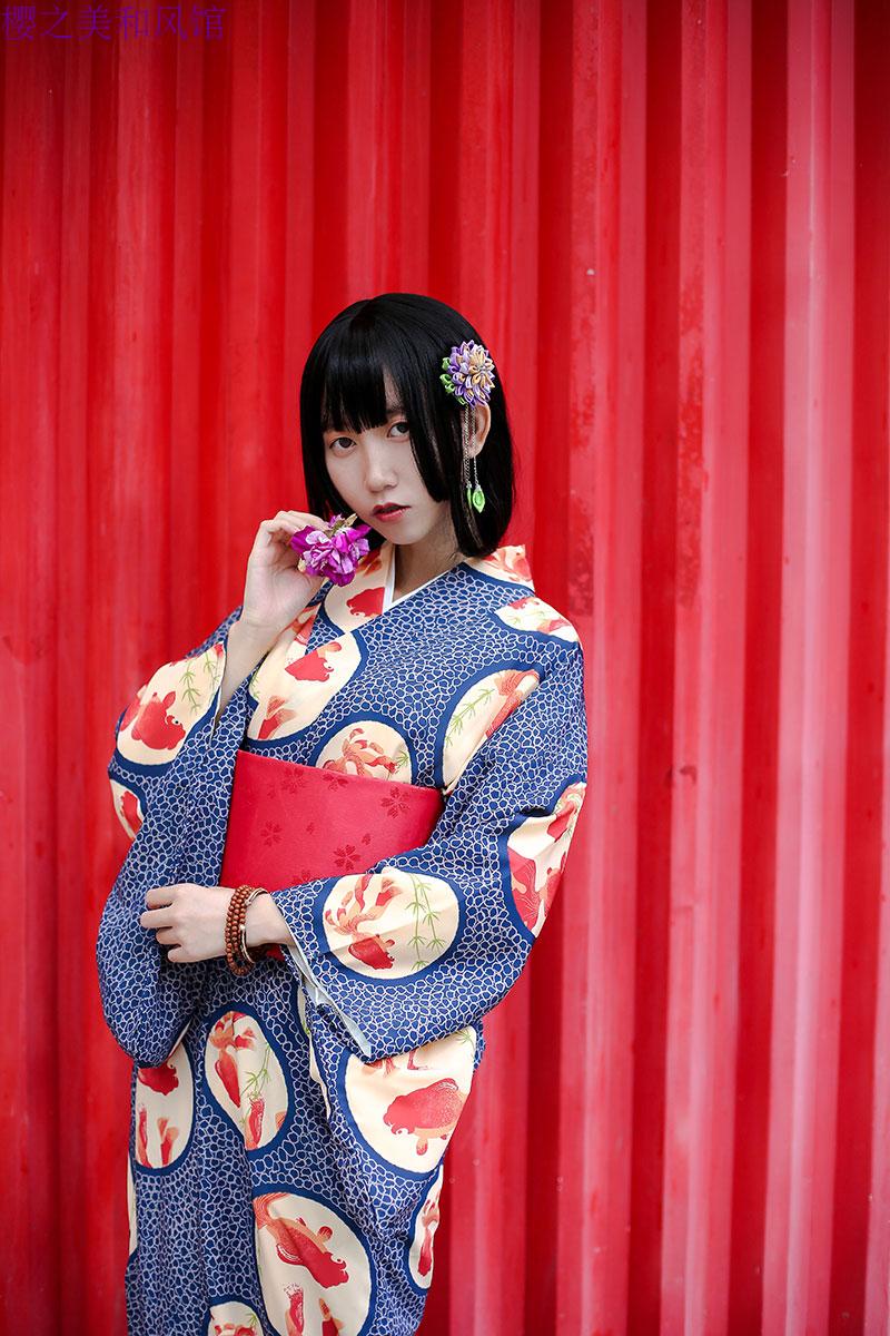 Asian Traditional Standard Japanese Floral Kimono Sexy Women's Cotton Kimono bath Robe Pajamas Nightdress Japan Living clothing