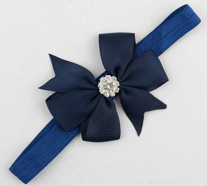 Free Shipping Wholesale 18 Colors Rhinestone Dovetail Bow Baby Girl Headbands Headband Jewelry Children Hairband Girls Hair Bows Accessories