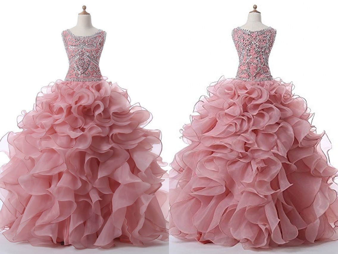 Fashion Dusty Rose Jewel Quinceanera Prom Dresses Ruffled Organza Sparkly crystal Rhinestones Sweet 16 Evening Formal Dresses Vestidos 15, Champagne
Fashion Dusty Rose Jewel Quinceanera Prom Dresses Ruffled Organza Sparkly crystal Rhinestones Sweet 16 Evening Formal Dresses Vestidos 15, Champagne