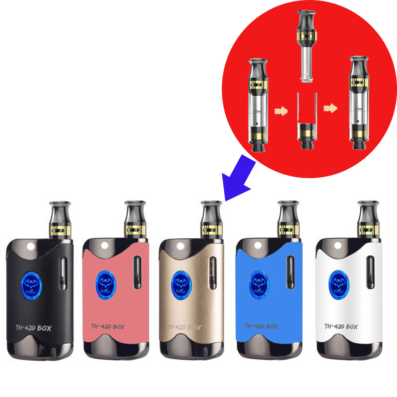 Genuine Kangvape TH420 TH-420 K2 Start Kit Top Airflow 5 Colors Ceramic Coils Oil Cartridge 650MAH Preheat Preheating Battery BOX Mod, Black
Genuine Kangvape TH420 TH-420 K2 Start Kit Top Airflow 5 Colors Ceramic Coils Oil Cartridge 650MAH Preheat Preheating Battery BOX Mod, Black