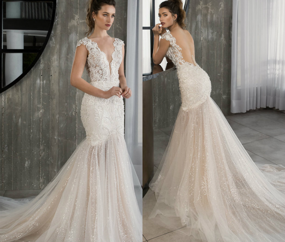 Riki Dalal Mermaid Wedding Dresses Deep V Neck Lace Appliqued Beaded Sequined Sexy Beach Wedding Gowns Sweep Train Plus Size Bridal Dress, Ivory
Riki Dalal Mermaid Wedding Dresses Deep V Neck Lace Appliqued Beaded Sequined Sexy Beach Wedding Gowns Sweep Train Plus Size Bridal Dress, Ivory
