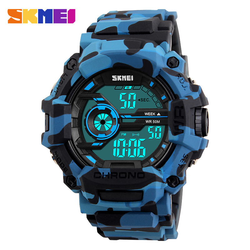 Outdoor Sport Camouflage Shock Men Watch Fashion SKMEI LED Multifunction Waterproof Digital Wristwatches Mens Sports Watches, Camo green
Outdoor Sport Camouflage Shock Men Watch Fashion SKMEI LED Multifunction Waterproof Digital Wristwatches Mens Sports Watches, Camo green