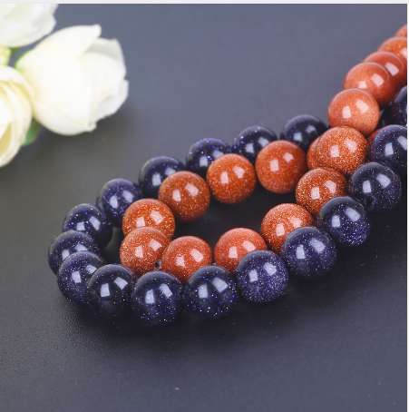 Natural Gold Sand Stone Beads Loose Dark Blue Sandstone Round Beads for DIY Jewelry Making
Natural Gold Sand Stone Beads Loose Dark Blue Sandstone Round Beads for DIY Jewelry Making