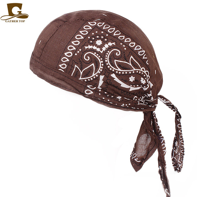 Women Men Cotton Skull Caps Paisley Bandanas Headwear Unisex Bicycle cycling Hat durag do rag Cap Amoeba pirate bike hat hair accessories