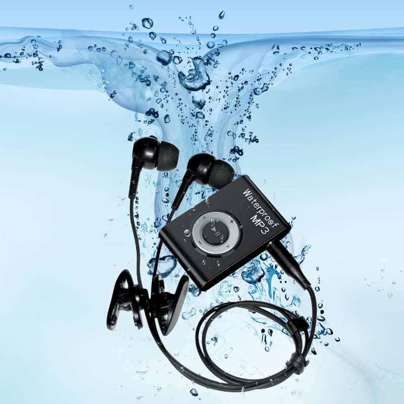 IPX8 Waterproof MP3 Player Swimming Diving Surfing 8GB/ 4GB Sports Headphone Music Player with FM Clip Walkman MP3Player