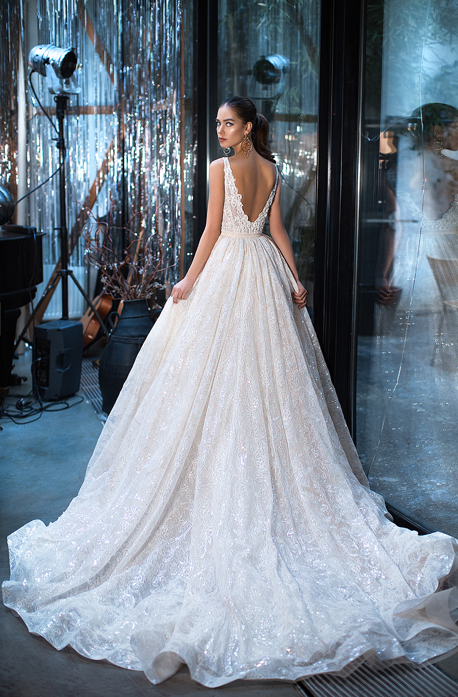 Julie Vino Mermaid Wedding Dresses With Detachable Train Appliques Beads Deep V Neck Sexy Backless Lace Wedding Dress Plus Size Bridal Gowns