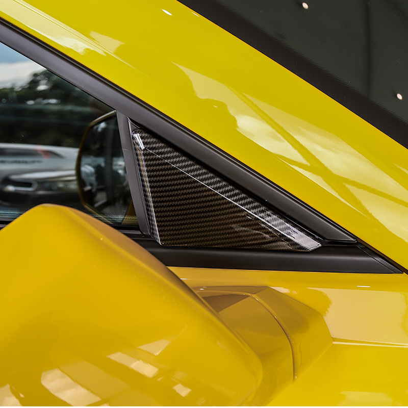 Car A-pillar Panel Cover Sheet Window Triangle Sticker ABS For Chevrolet Camaro 2017 Up Car Styling Exterior Accessories