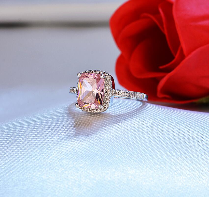 Victoria Wieck Handmade Fashion Jewelry Sterling Sier Cushion Shape Six Color Amethyst Sapphire Party Birthstone Women Wedding Ring