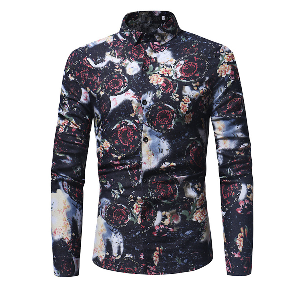 2018 New Black Retro Shirts Grass Flowers Printed Male Blouse Fashion Streetwear Europe Slim Blusa Spring Long Sleeve Tops 3XL, Red
2018 New Black Retro Shirts Grass Flowers Printed Male Blouse Fashion Streetwear Europe Slim Blusa Spring Long Sleeve Tops 3XL, Red
