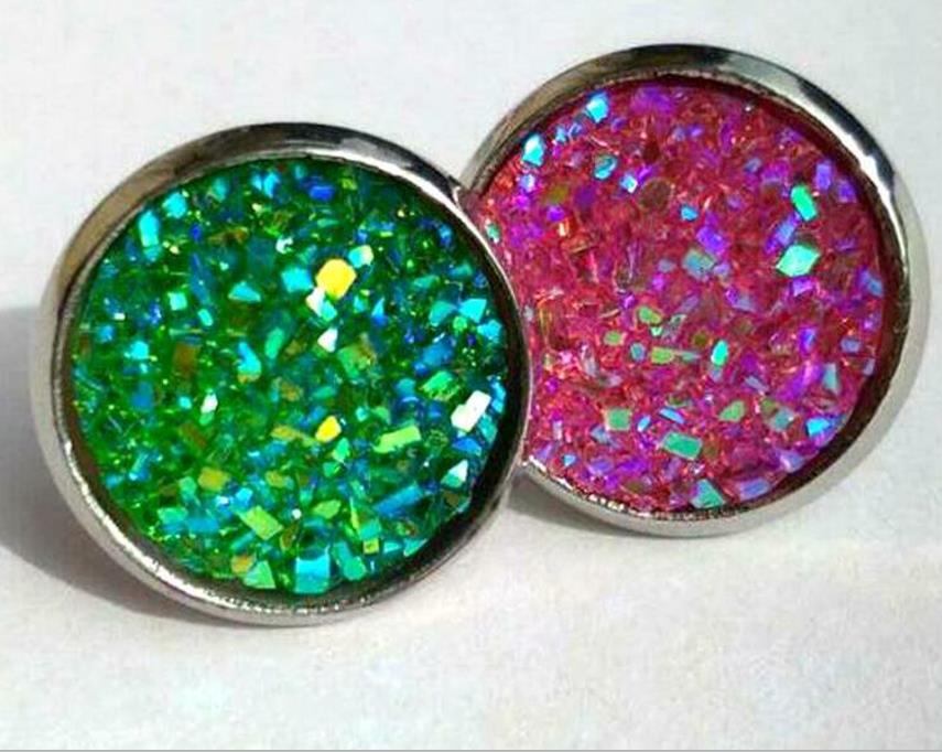 Faux Druzy Earings Fashion Jewelry 12mm Drusy Stud Earrings with stainless steel base Round Women Earrings, Golden;silver
Faux Druzy Earings Fashion Jewelry 12mm Drusy Stud Earrings with stainless steel base Round Women Earrings, Golden;silver