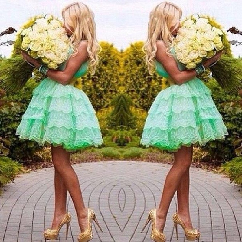 Lovely Short Prom Dresses Tank Neckline Tiered Skirt Mint Green Lace Girls Party Dresses 2018 New Arrivals, Blue
Lovely Short Prom Dresses Tank Neckline Tiered Skirt Mint Green Lace Girls Party Dresses 2018 New Arrivals, Blue