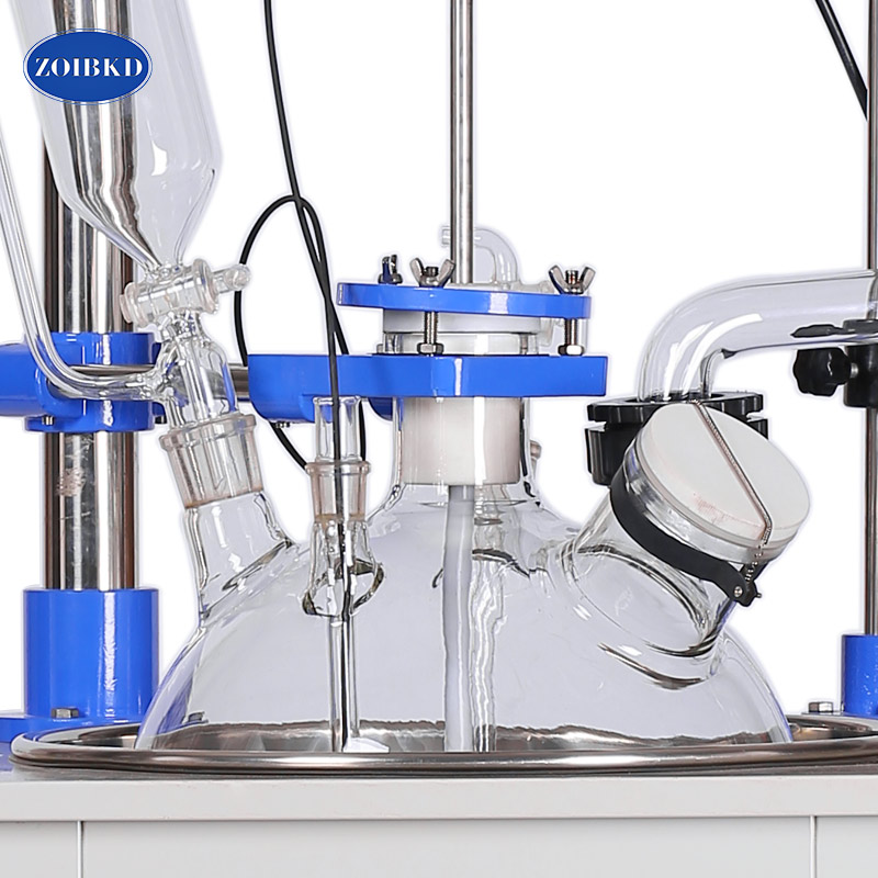 ZOIBKD Supply F-20L Volume Water Oil Bath With Condenser Reflux Flask For Lab Heating Single Layer Glass Reactor