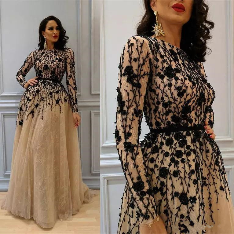 Gorgeous Champagne Prom Dresses Jewel Neck Long Sleeve Floor Length Formal Party Dress Lace Beads Nude Middle East Evening Gowns, Water melon
Gorgeous Champagne Prom Dresses Jewel Neck Long Sleeve Floor Length Formal Party Dress Lace Beads Nude Middle East Evening Gowns, Water melon