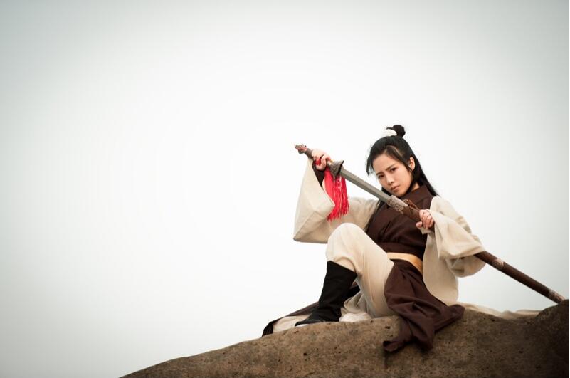 Film clothing Tang style martial arts costume studio desert Swords women Hanfu woman portrait costumes stage Outfit cotton Linen