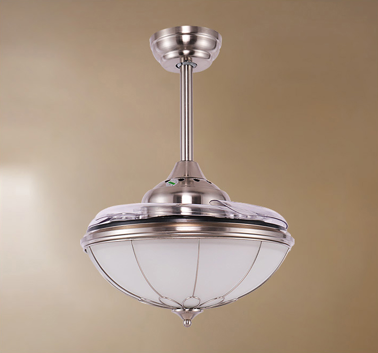 LED Ceiling Invisible Fan Lights Timing Remote Control Warm White Light Pendant Lamp Remote Control
