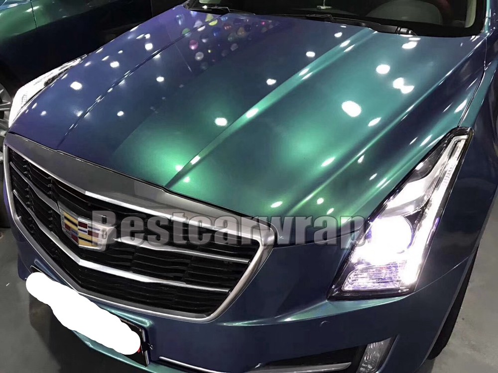 Gloss Color Shift Vinyl Green Wrap For Car Wrap Covoering Full Car Wrapping stickers foil / Air bubble free Size:1.52*20m( 5x67ft)