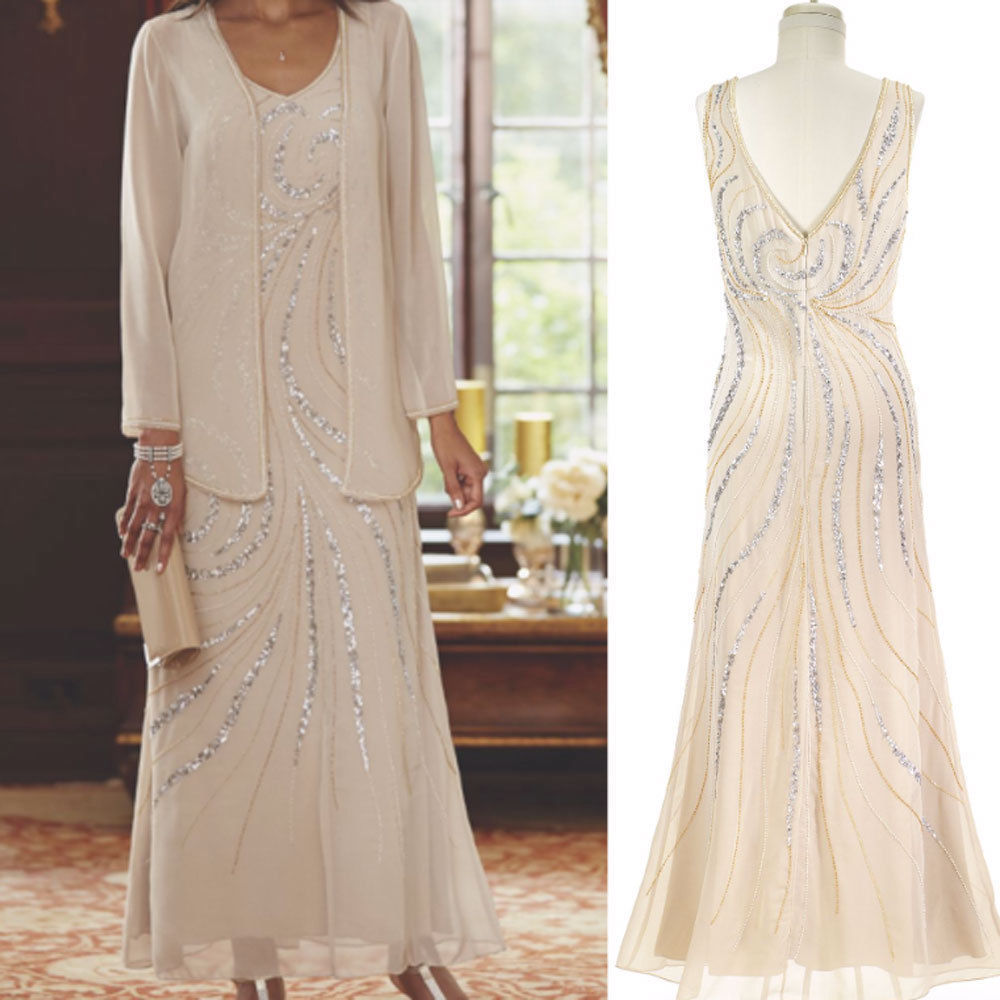 Champagne Chiffon Mother of the Bride Dress Ankle Length Beaded Sequins with Outfit Jacket Plus Size Wedding Guest Dress
Champagne Chiffon Mother of the Bride Dress Ankle Length Beaded Sequins with Outfit Jacket Plus Size Wedding Guest Dress