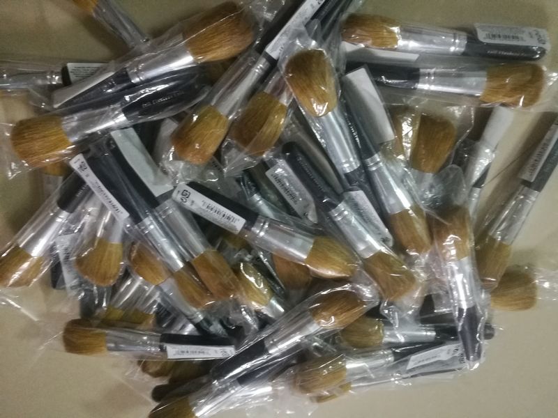 10 pcs/lot minerals cosmetic brush with wool and wood handle,powder brush,blush brush, soft makeup tool.free shipping