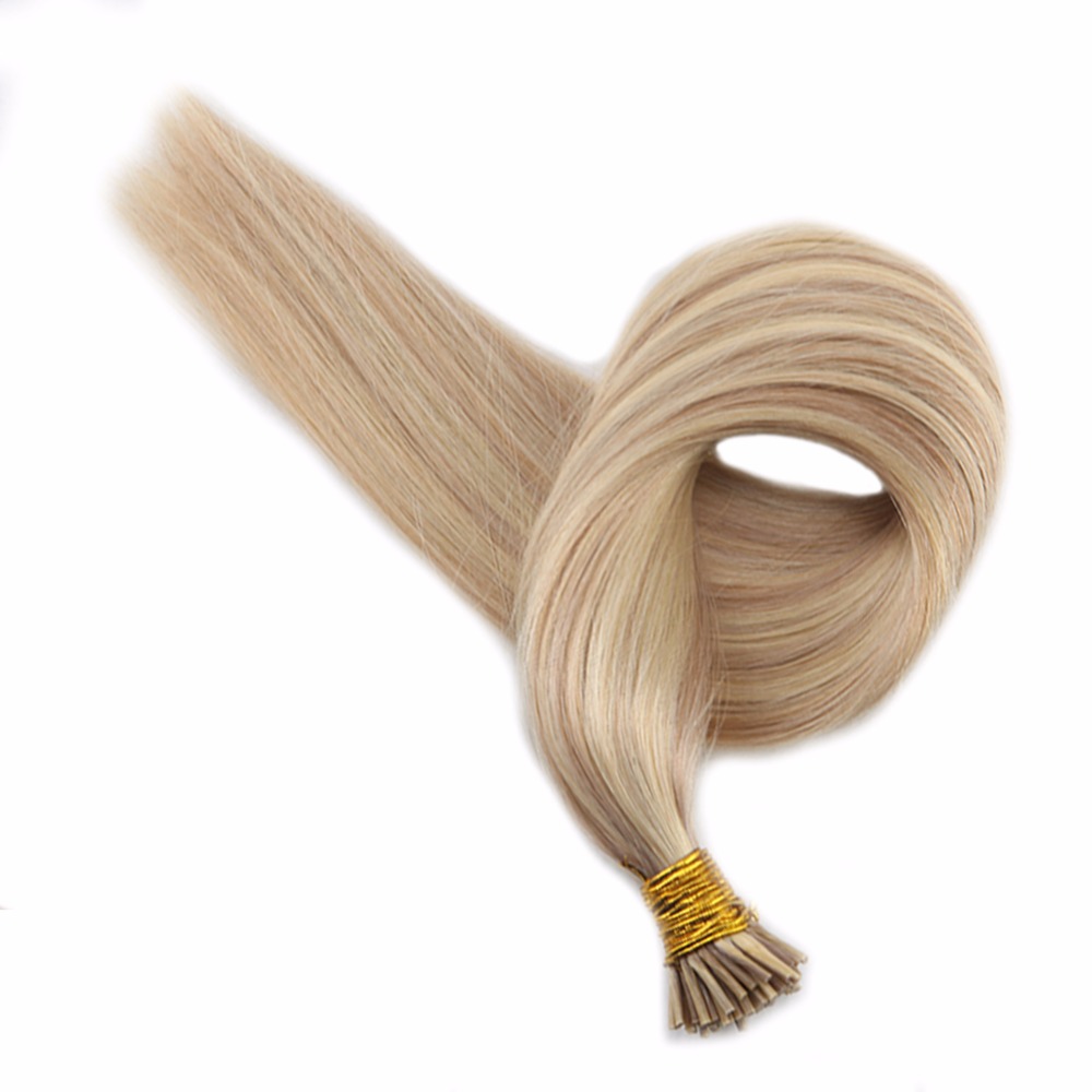 Balayage Human Hair I tip Extensions 18/613# I Tip Fusion Prebonded Hair Extensions Stick Keratin I Tip Hair 100g
