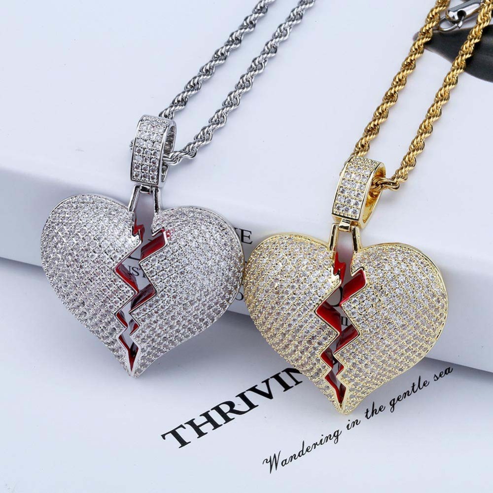 LE SKY New Personality Heartbreak Shape Men and Women Couple Pendant Necklace Full Zircon Jewelry For Women's Necklace Jewelry
LE SKY New Personality Heartbreak Shape Men and Women Couple Pendant Necklace Full Zircon Jewelry For Women's Necklace Jewelry