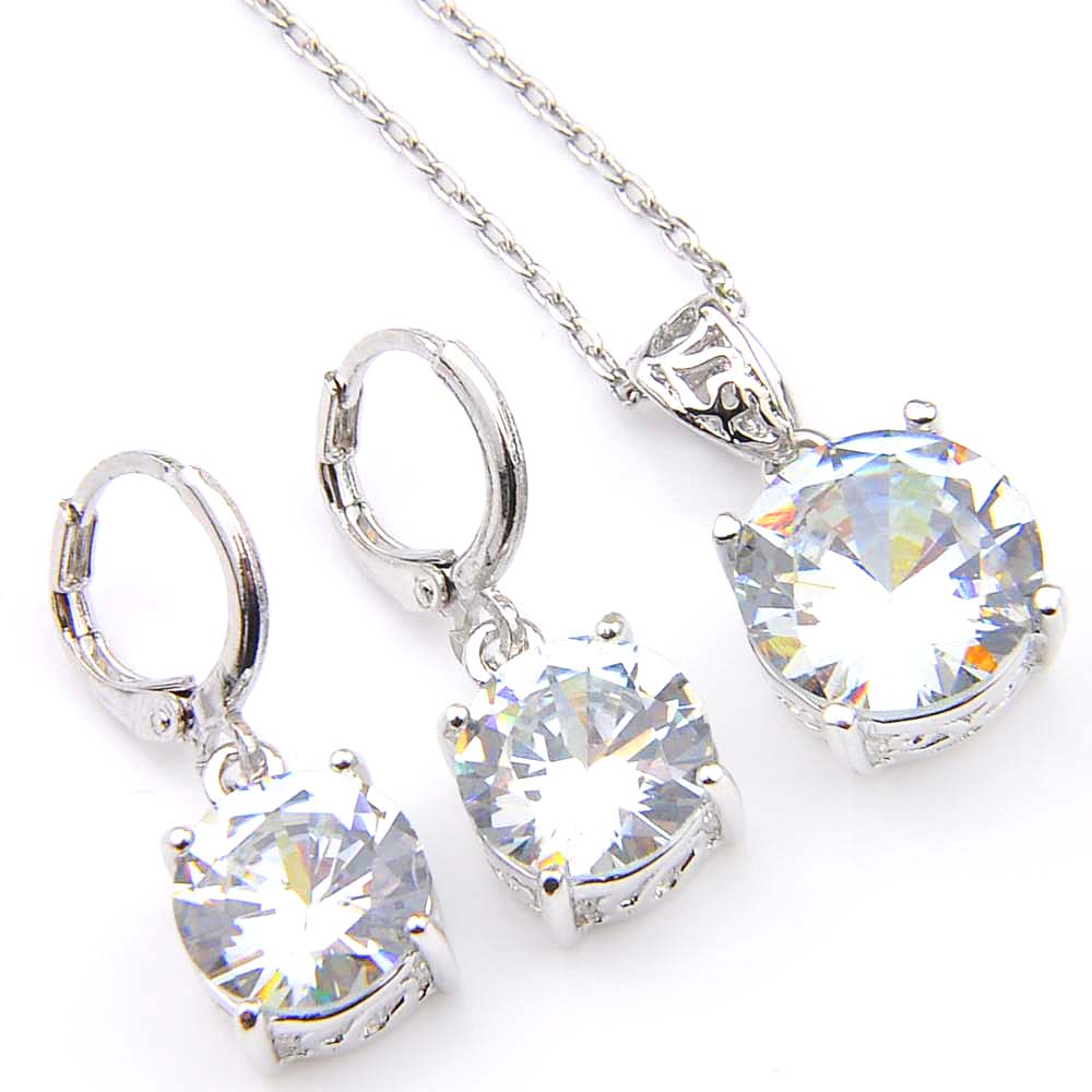 Novel Luckyshine 5 Sets Delicate Round Fire White Crystal Cubic Zirconia 925 Silver Pendants Necklaces Earrings Gift Wedding Jewelry Sets
Novel Luckyshine 5 Sets Delicate Round Fire White Crystal Cubic Zirconia 925 Silver Pendants Necklaces Earrings Gift Wedding Jewelry Sets