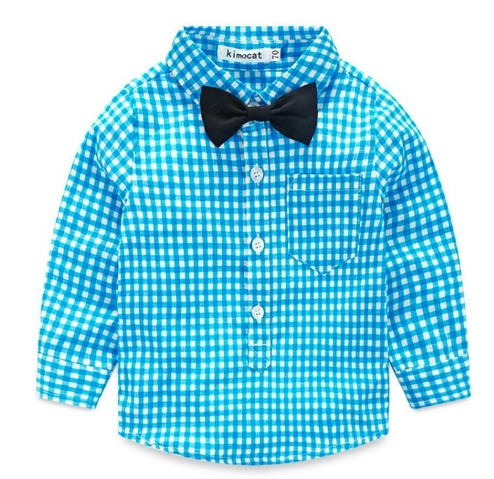 Baby Boy Clothes Spring Newborn Baby Sets Infant Kids Clothing Gentleman Suit Plaid Shirt Bow Tie Suspend Trousers 2pcs Suits