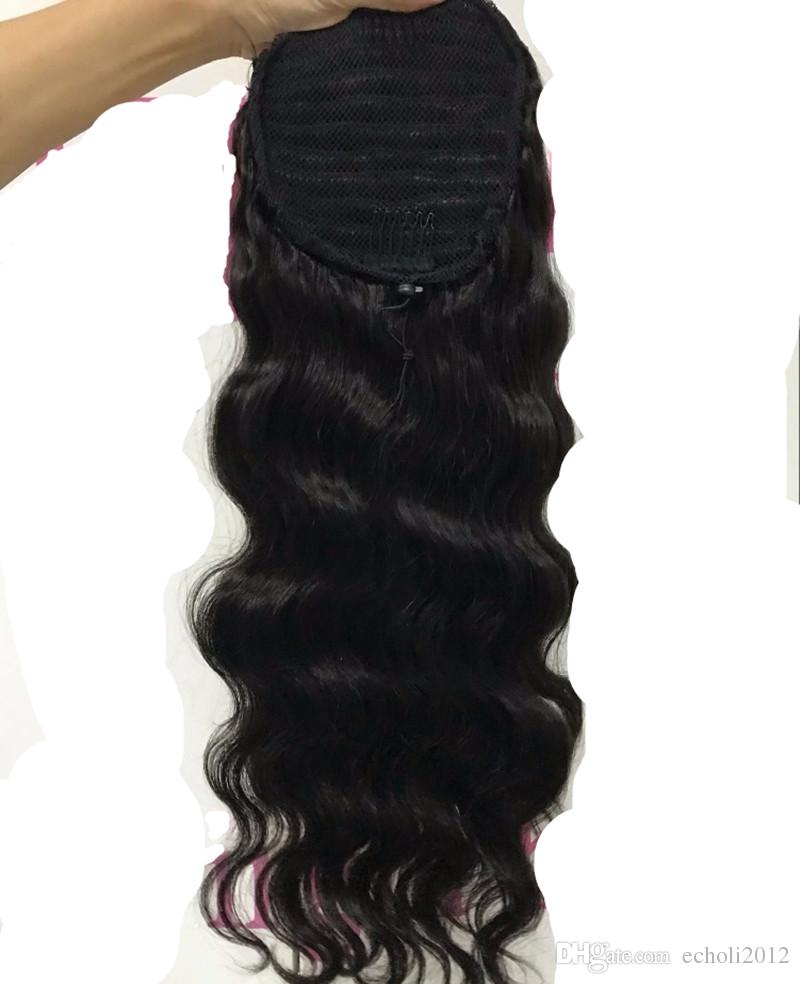 Glorious Wrap Around Ponytail Extension human Body Wave Ponytail Extension Clip in on Ponytail Hair Extensions Long Hairpiece for Women