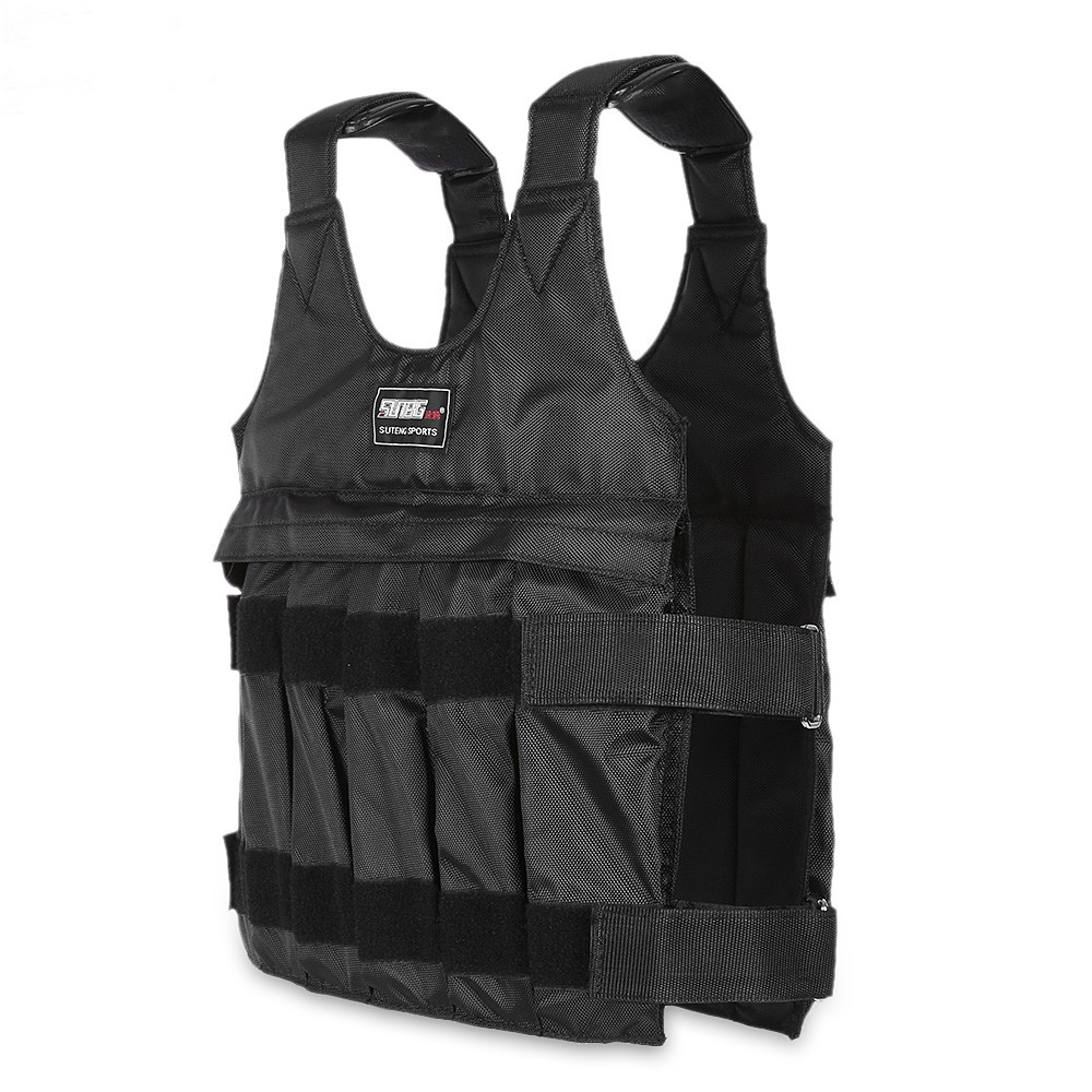 50kgLoading Weighted Vest For Boxing Running Training Body Equipment Adjustable Exercise Vest Black Jacket Swat Sanda Sparring Pro