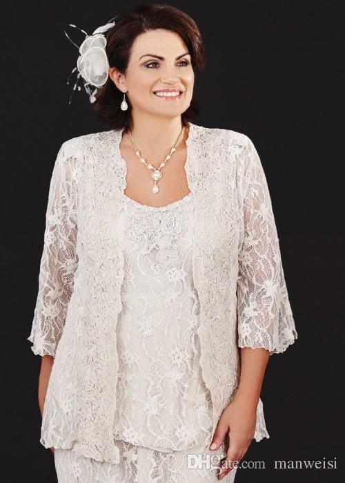 ann balon new mother of the bride dresses full lace scoop neck mothers formal wear ankle length plus size mothers groom gowns