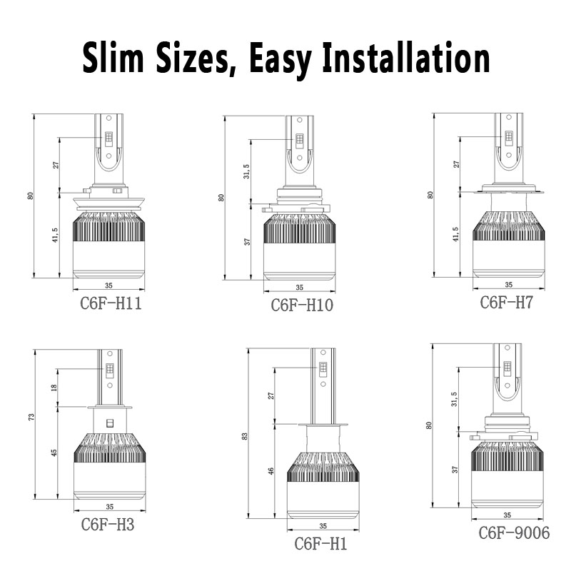 PAMPSEE 9006 HB4 LED Car Headlight Bulbs CSP 72W 7600lm 6000K Auto Headlamp Fog Light Bulb 12v for Toyota VW Honda Mazda Hyundai
