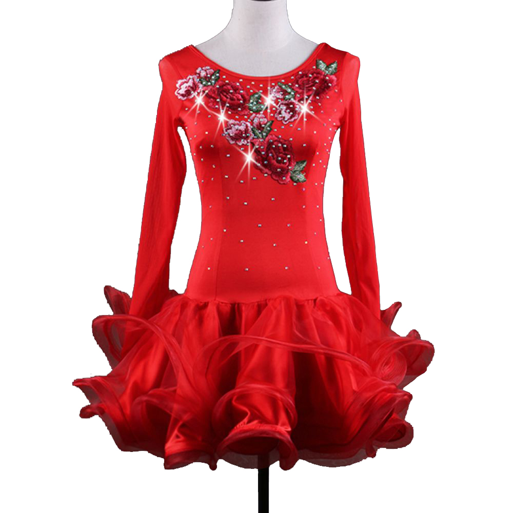 Latin Dance Dress Women Salsa Samba Dance Costumes Flapper Dress D339 Red Long Sleeve Sheer Hem Rhinestones Appliques
Latin Dance Dress Women Salsa Samba Dance Costumes Flapper Dress D339 Red Long Sleeve Sheer Hem Rhinestones Appliques
