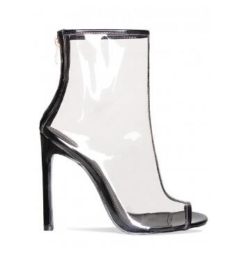 Fashion Clear Plastic PVC Ladies Shoes Peep Toe Stiletto Ankle Booties Zipper Thin High Heels Transparent Boots Woman Shoes 2018, Black
Fashion Clear Plastic PVC Ladies Shoes Peep Toe Stiletto Ankle Booties Zipper Thin High Heels Transparent Boots Woman Shoes 2018, Black