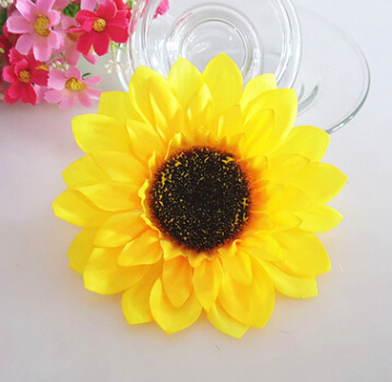 Lifelike Artificial Plastic Sunflower Heads Home Party Decorations Props Decoration Flowers Yellow