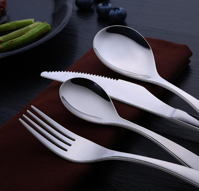 Stainless Steel Cutlery Set Knife Fork and Spoon Dinnerware Set with Gift Box Creative Christmas Gift