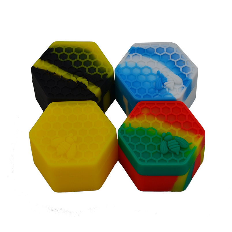 50PCSDHL Silicone Non stick Jars Dab Container Honeybee Silicon Case For Vaporizer Oil Solid 26ML FDA Food Grade Silicone Box Wax