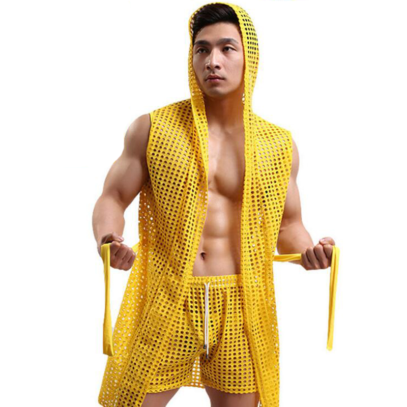 KWAN.Z Men's Bathrobes kimono home Casual Sleepwear hollow Nets Sexy men's bathrobe gown hooded mantle men homme badjas dressing, White
KWAN.Z Men's Bathrobes kimono home Casual Sleepwear hollow Nets Sexy men's bathrobe gown hooded mantle men homme badjas dressing, White