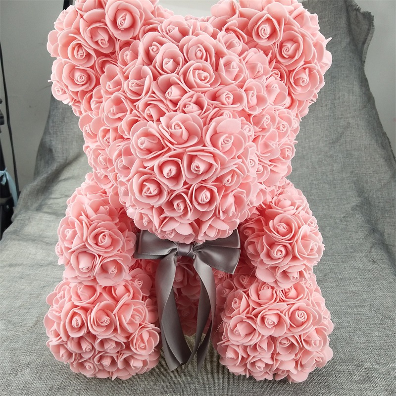 40 CM high Rose bear Valentines Gift preserved fresh flower romance artificial rose toy of flower Women039s Gift flower bear8506414