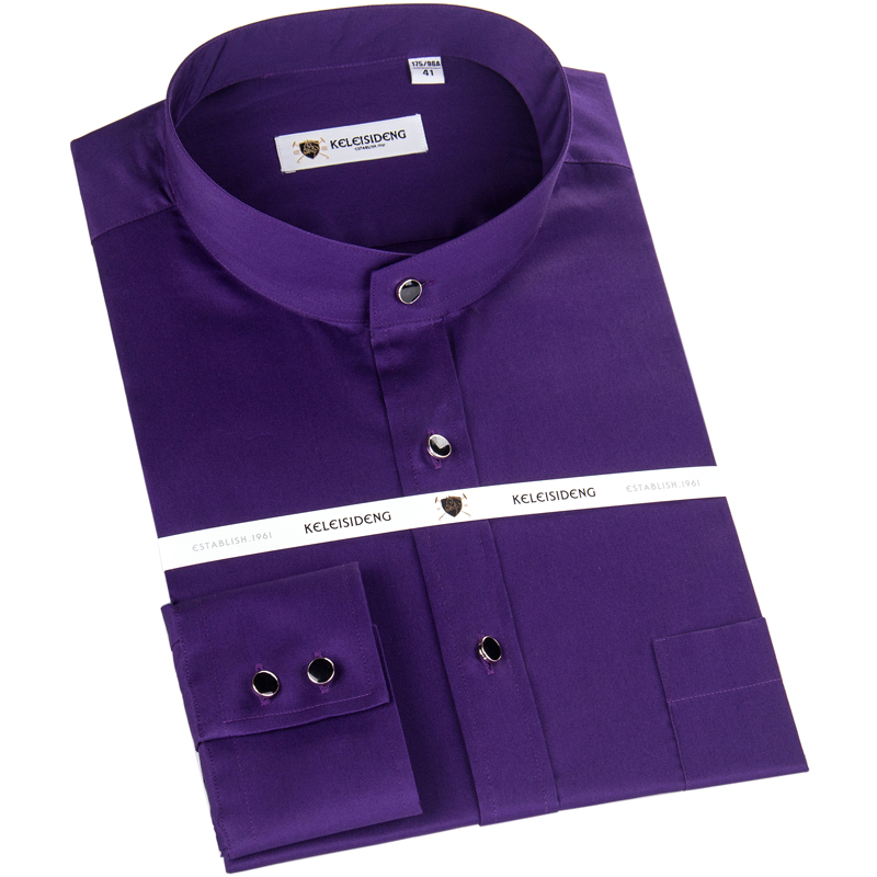 Solid Colors Men Dress Shirts Fashion Standing Collar Design Casual Long Sleeve Shirts 100% Cotton Z1535, Y1605
Solid Colors Men Dress Shirts Fashion Standing Collar Design Casual Long Sleeve Shirts 100% Cotton Z1535, Y1605