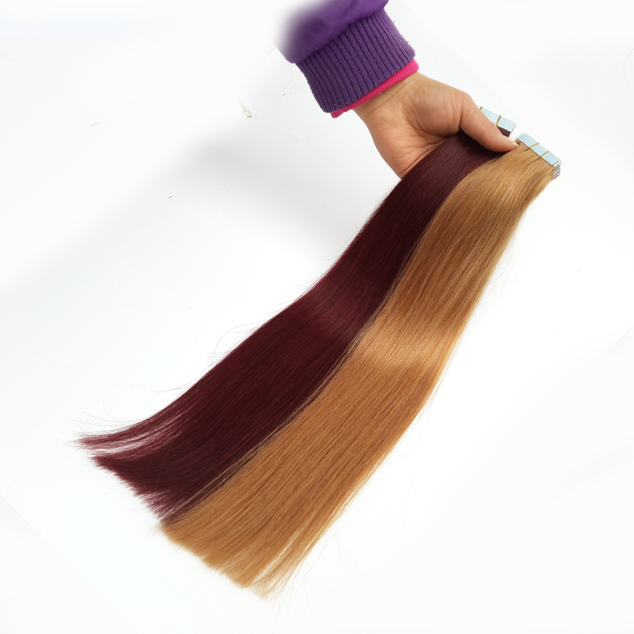 2021 New Tape In Human Hair Extensions Skin Weft Hair Extensions 100g/40pieces Cuticle Aligned Hair, 20 Colors Optional, Factory Wholesale