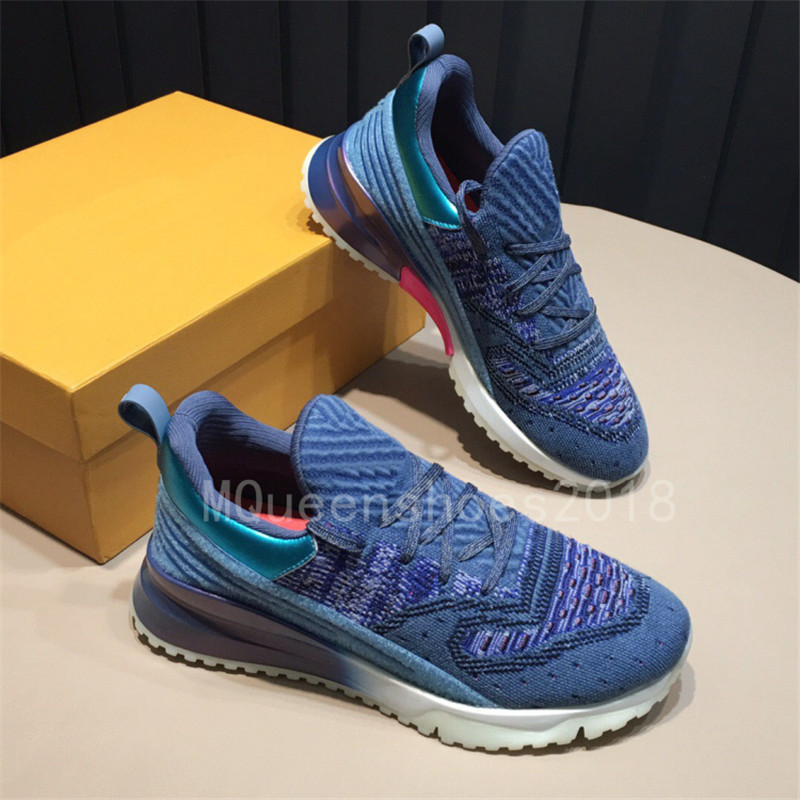 2019 Luxury Designer Men Woman Casual Shoes Knitted Mesh Breathable Casual Sports Shoes Strap Running Shoes Women Thick-soled Shoe Sneakers