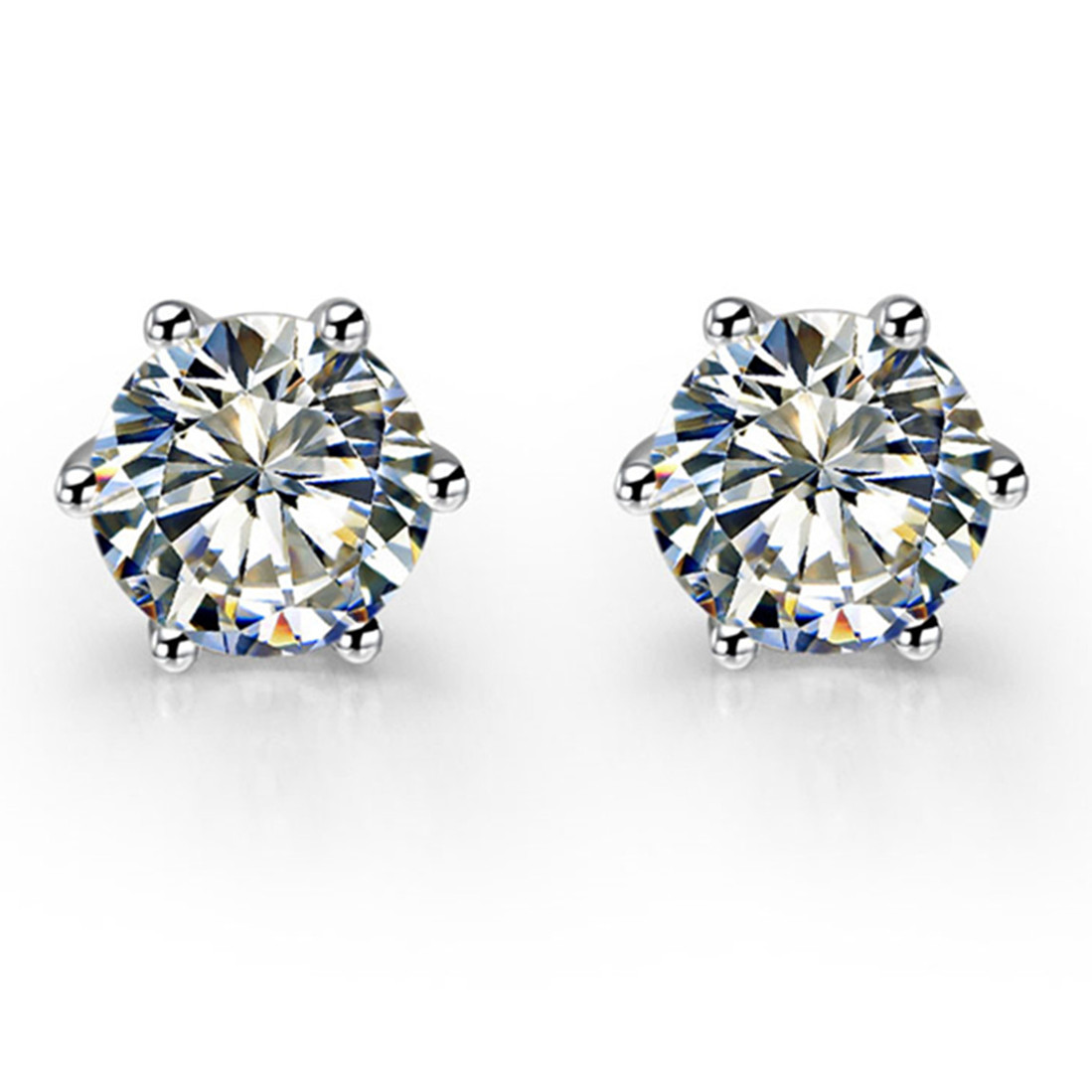 Sterling Silver 1 Carat/Piece NSCD Diamond Earrings Stud for Women Engagement Jewelry 6 Prongs Setting Wedding Classic Brand Quality with Box
Sterling Silver 1 Carat/Piece NSCD Diamond Earrings Stud for Women Engagement Jewelry 6 Prongs Setting Wedding Classic Brand Quality with Box