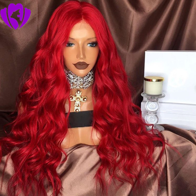 Stock 30inches long red synthetic lace front wig heat resistant hair body wave blonde/pink /brown /white /black available women wig