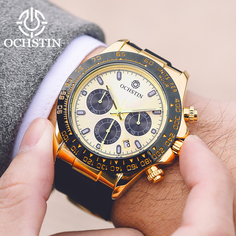 2018 OCHSTIN Brand Men's Fashion Casual Sport Watches Men Waterproof Leather Quartz Watch Man Clock Relogio Masculino